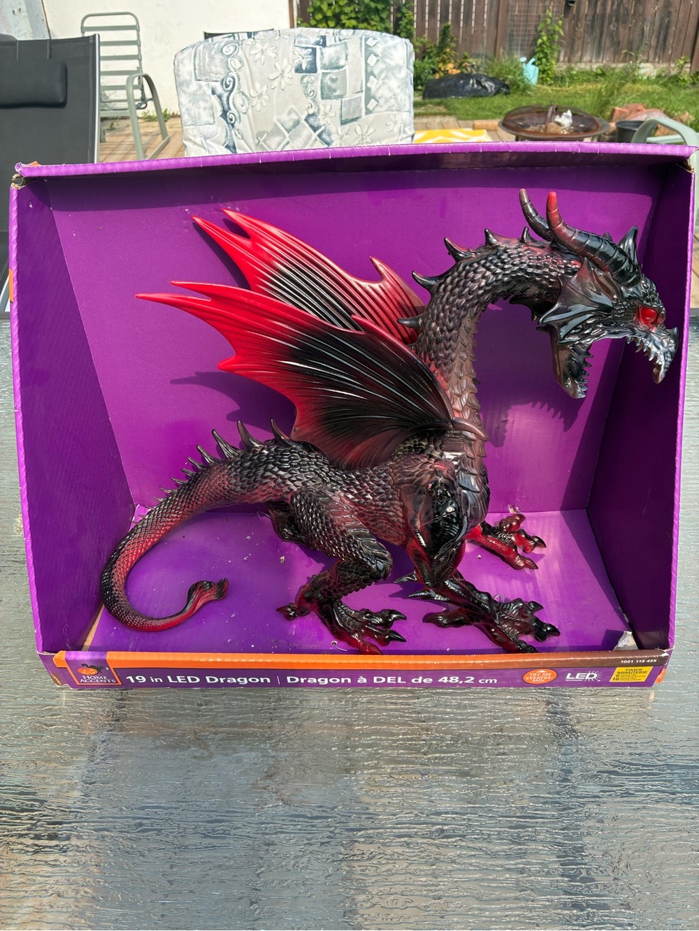 Home Accents 19" LED Red/Black Fire Dragon Halloween/Fantasy/Mythical Decor RPG